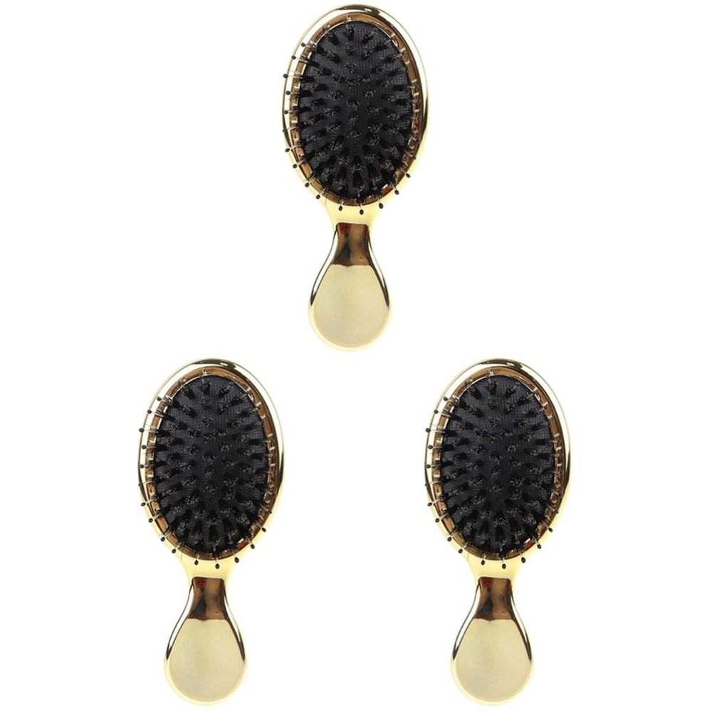 Cabilock 3pcs Mini Hair Scalp Handle Brush Massage Comb Cushion for Women Prevents Static Damage Portable