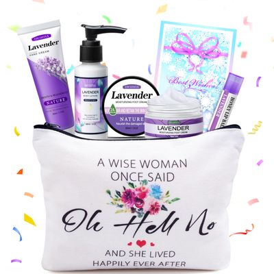 Gifts for Women Best Friends Gifts Travel Size Toiletries Kit Self Care Gifts for Sister Friends,Mom, Teacher,Grandma Lavender Gifts for Her Birthday Christmas
