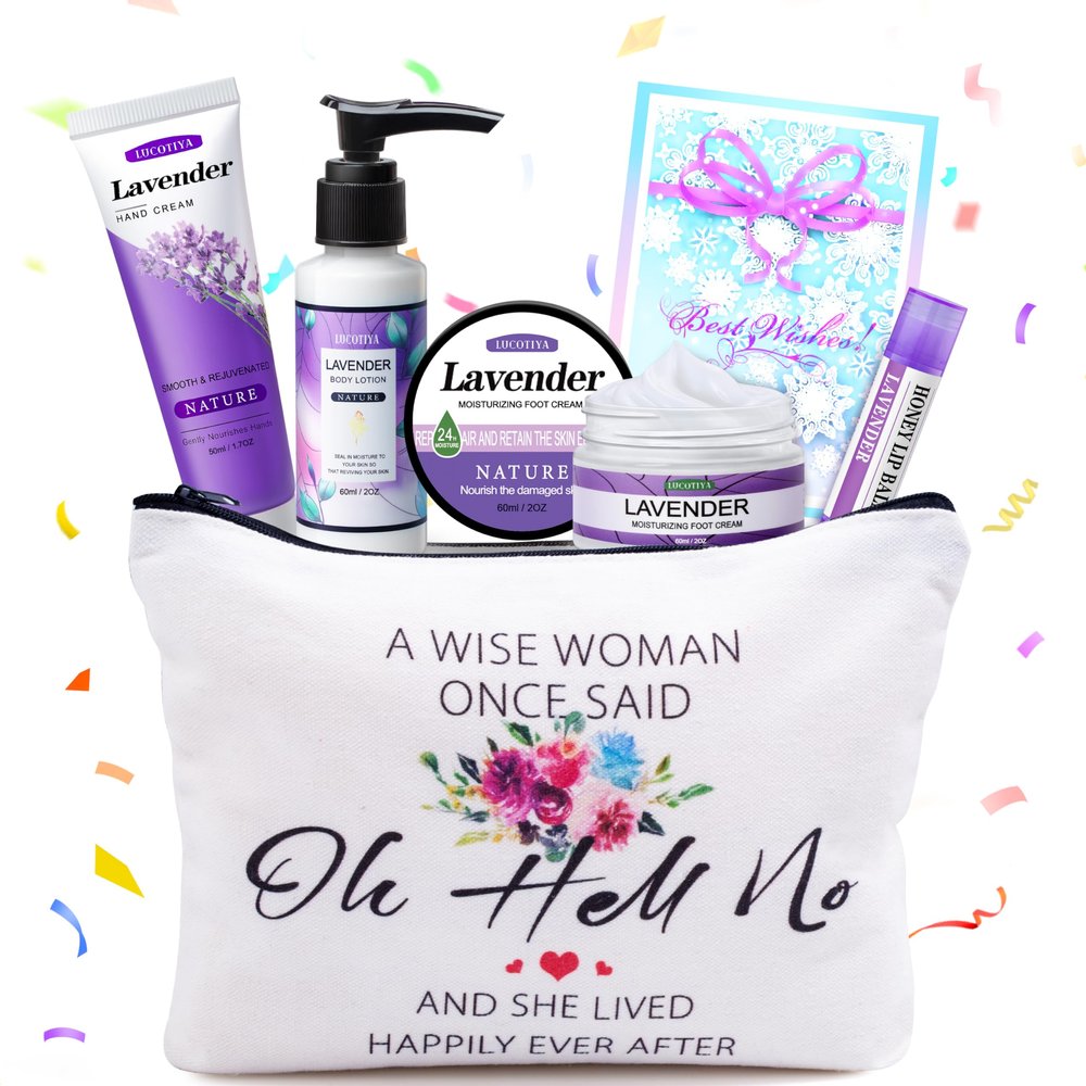 Gifts for Women Best Friends Gifts Travel Size Toiletries Kit Self Care Gifts for Sister Friends,Mom, Teacher,Grandma Lavender Gifts for Her Birthday Christmas