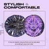 Silky Design Bonnet with Elastic Soft Band, Hair Braid Adjustable Women and Men Bonnets for Sleeping, Comfortable Satin Fabric Bonnet (Blck P) view 3