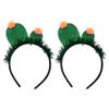 2pcs Cactus Styled Accessory Headress Costume Headband Birthday Bopper Hairband Head Hopp Tinsel Headwear Girl Decor Tassel Green Festive for Glette view 1