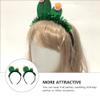 2pcs Cactus Styled Accessory Headress Costume Headband Birthday Bopper Hairband Head Hopp Tinsel Headwear Girl Decor Tassel Green Festive for Glette view 2