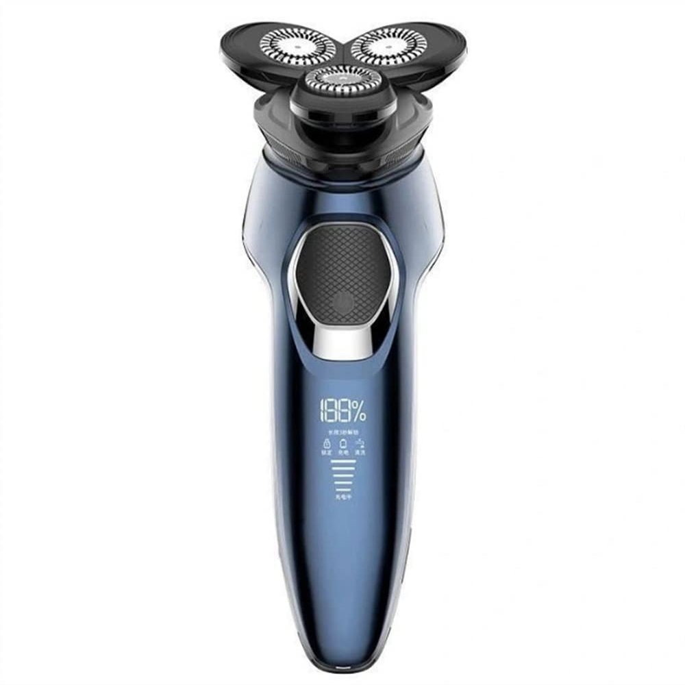 BUZZNN Electric Razor for Men, Electric Shavers for Men Cordless Rechargeable, Wet/Dry Mens Shaver, Waterproof, 3D Rotary Mens Razor (Blue)