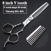 6/7 inch professional hairdressing scissors set exquisite rose pattern hairdressing special scissors styling tool stainless steel multifunctional hairdressing set (6in Tooth) view 2