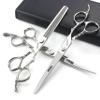 6/7 inch professional hairdressing scissors set exquisite rose pattern hairdressing special scissors styling tool stainless steel multifunctional hairdressing set (7in 3pc) view 1