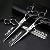 6/7 inch professional hairdressing scissors set exquisite rose pattern hairdressing special scissors styling tool stainless steel multifunctional hairdressing set (7in 3pc) view 2