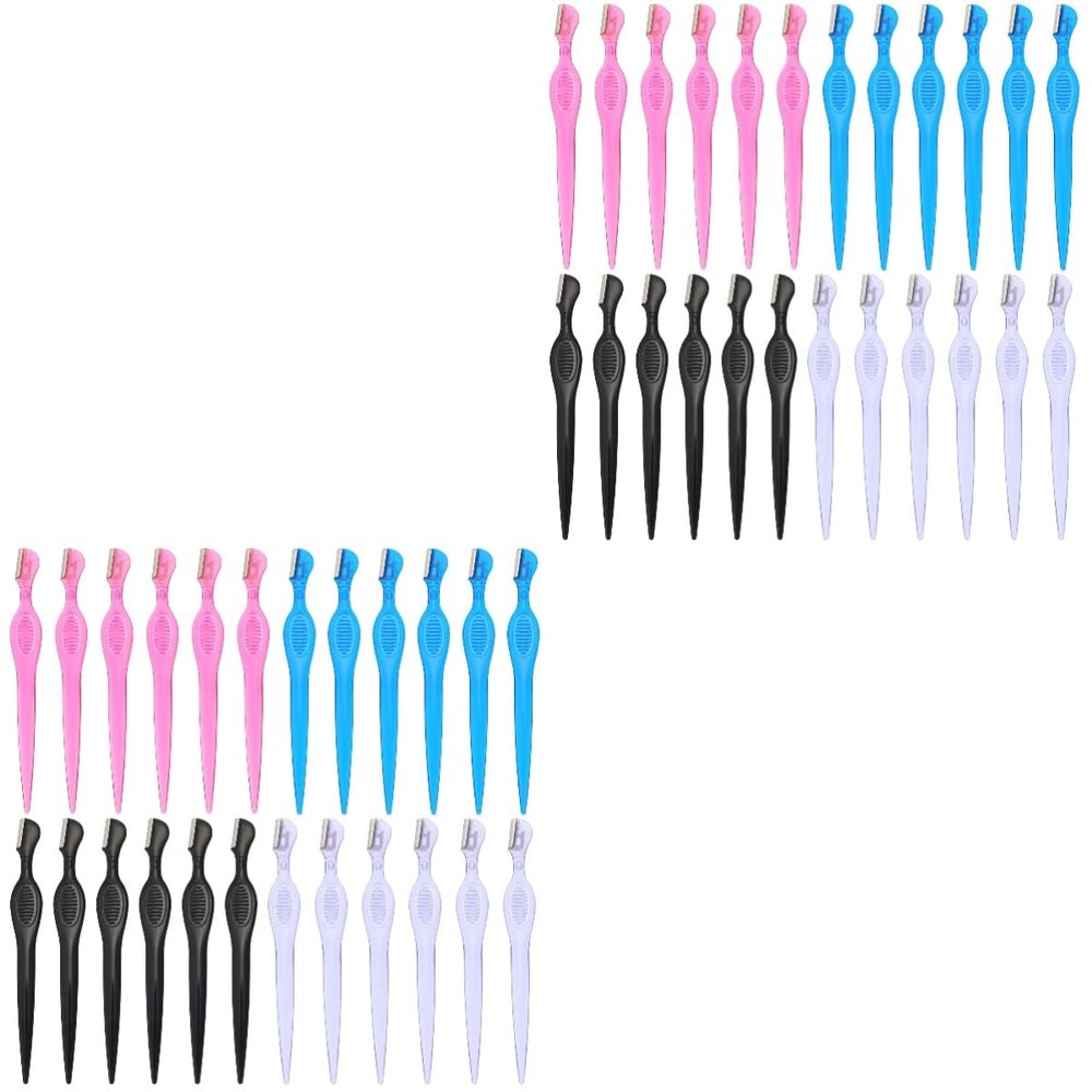 Beaupretty 48pcs Portable Eyebrow Facial Shaving Tools for Precise Trimming for Eyebrow Grooming and Lip Shaving Lightweight and Easy to Control