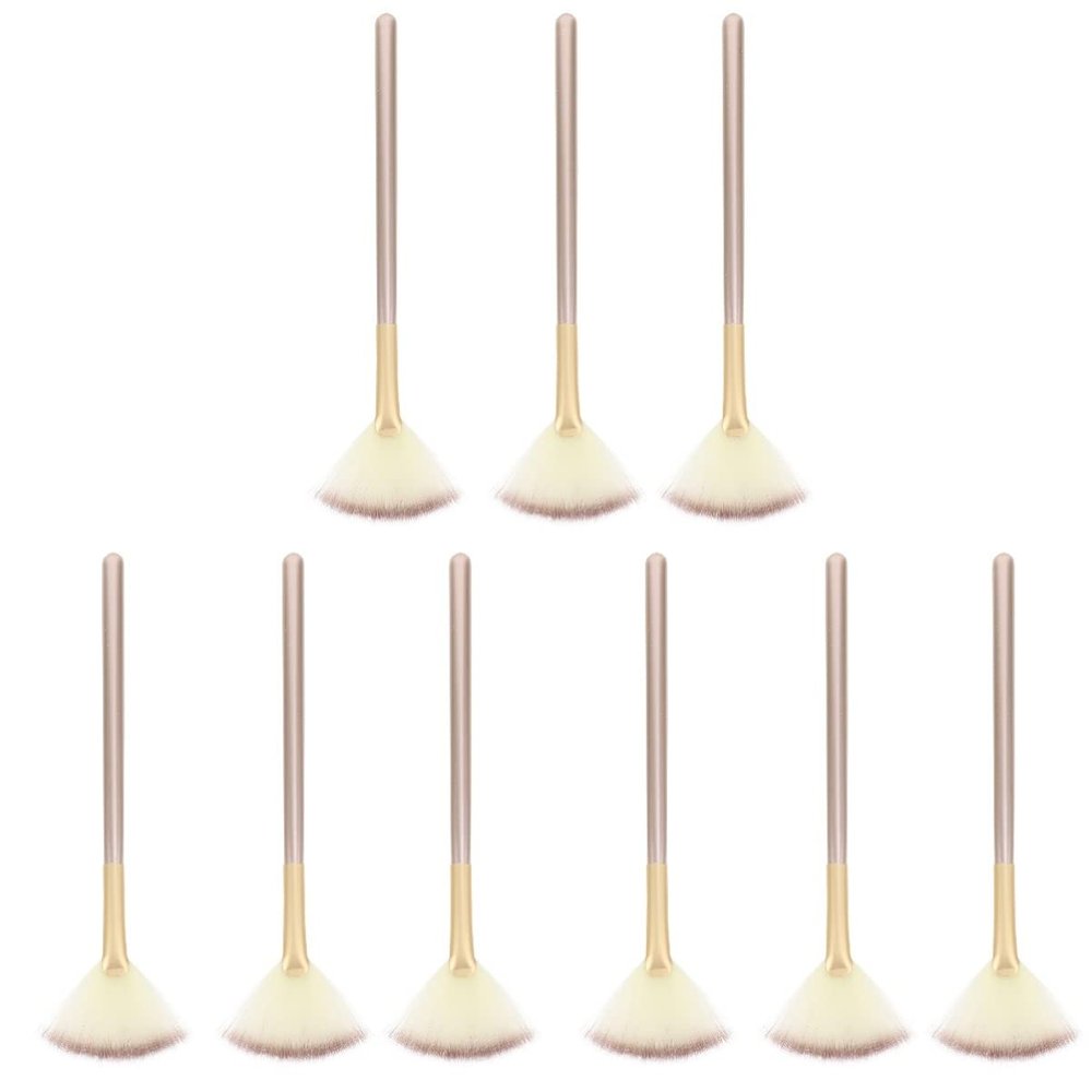 Beaupretty 9pcs Soft Makeup Kit Highlighter Brush for Face Contouring Blush Application