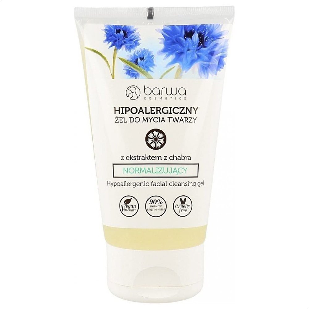 Hypoallergenic facial cleansing gel with cornflower extract
