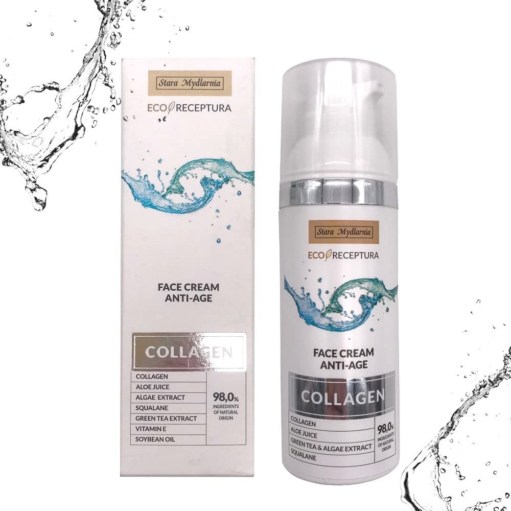 Anti-wrinkle cream with collagen 50 mL for women's anti-aging effect -Apply as a day cream [ Anti-aging cream beauty product ]