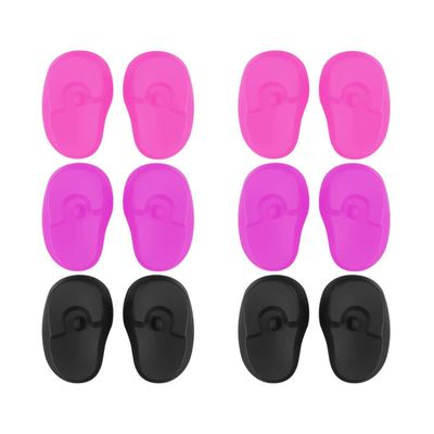 KALLORY 12pairs Silicone Ear Protectors for Hairdressing Flexible Lightweight and Noise-reducing Ear Covers for Dyeing and Salon Use