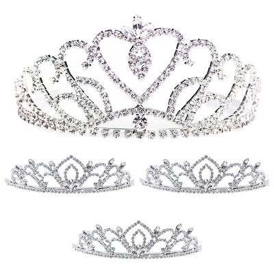 Andersons Ruth Queen and Kiley Princess Tiara Set, 4 Piece Rhinestone Crown Collection, for Prom, Homecoming, Winter Formal, Pageant, Wedding, Quinceaera, Sweet 16, Anniversary, Birthday, Theater, Coronation Accessory