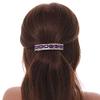 Purple Acrylic Bead/Clear Crystal Barrette Hair Clip Grip In Silver Tone - 80mm Across view 2