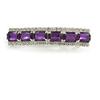 Purple Acrylic Bead/Clear Crystal Barrette Hair Clip Grip In Silver Tone - 80mm Across view 4