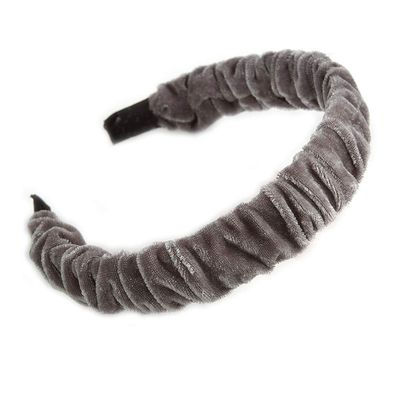 Grey Velour Fabric Flex HeadBand/Head Band