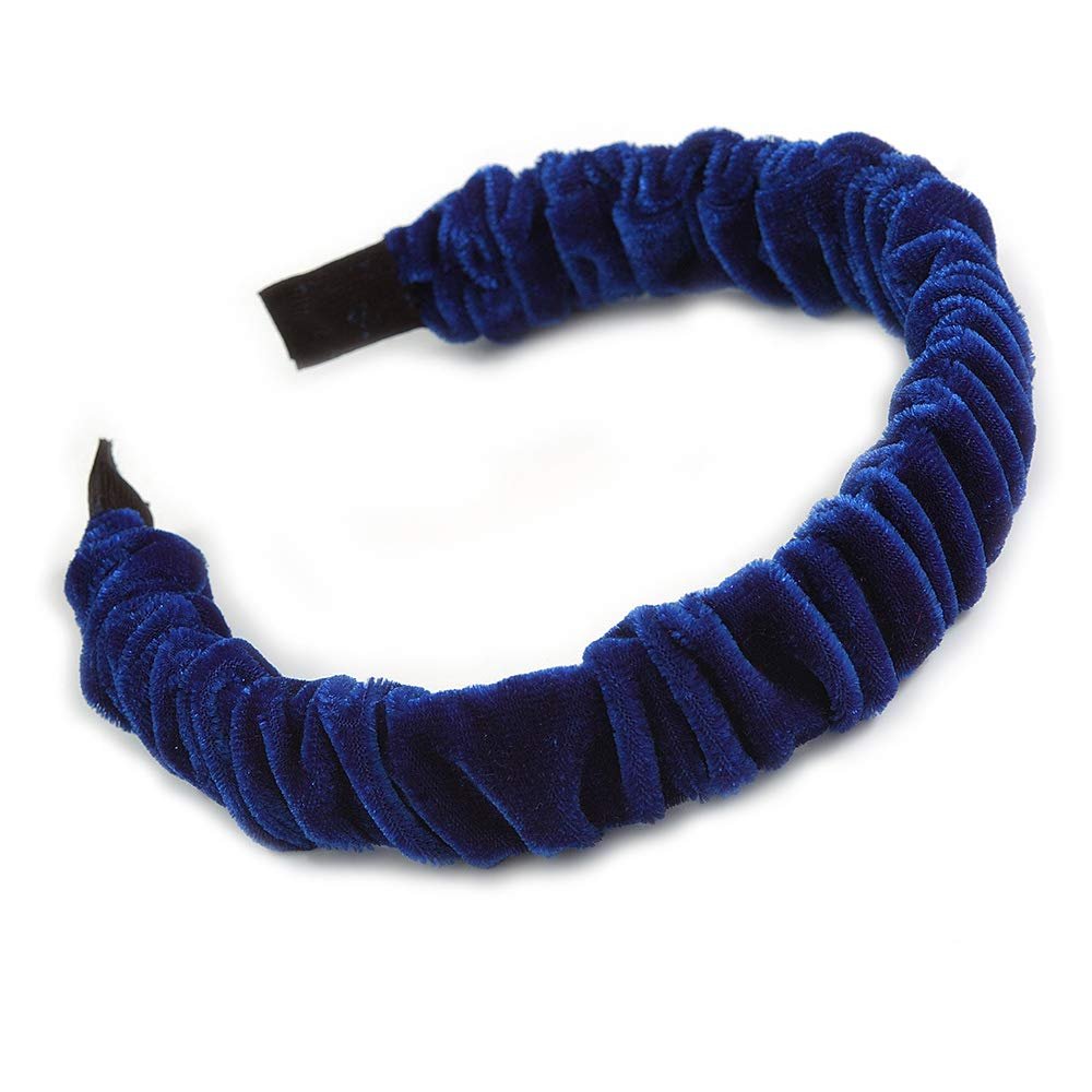 Royal Blue Velour Fabric Flex HeadBand/Head Band