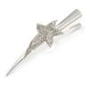 Bridal/Prom/Wedding Silver Tone Clear Crystal Star Hair Beak Clip/Concord Clip - 13cm Length view 1