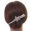 Bridal/Prom/Wedding Silver Tone Clear Crystal Star Hair Beak Clip/Concord Clip - 13cm Length view 2