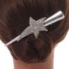 Bridal/Prom/Wedding Silver Tone Clear Crystal Star Hair Beak Clip/Concord Clip - 13cm Length view 3