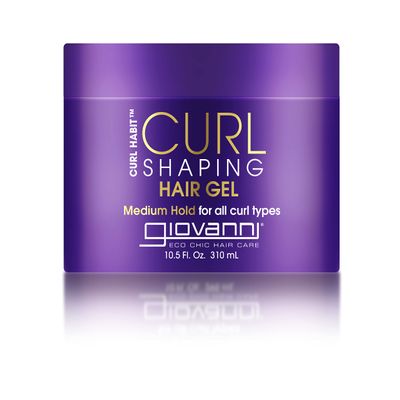 GIOVANNI Curl Habit Curl Shaping Hair Gel - Medium Hold, Light Weight, Curly Hair Gel, Moisturizes Curls, Tames Frizz & Flyaways, Controls Static, Curl Gel for Curly Hair, Silicone Free - 10.5 oz