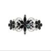 Faship Gorgeous Black Rhinestone Crystal Flora Hair Barrette Clip view 1