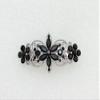 Faship Gorgeous Black Rhinestone Crystal Flora Hair Barrette Clip view 2
