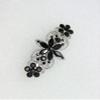 Faship Gorgeous Black Rhinestone Crystal Flora Hair Barrette Clip view 3