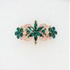 Faship Gorgeous Green Rhinestone Crystal Flora Hair Barrette Clip view 2