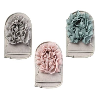 Zerodeko 3pcs Dual-Sided Exfoliating Bath Scrubber Mitts Shower Sponge Brush for Deep Cleaning Soft Easy Production for Home Use Light