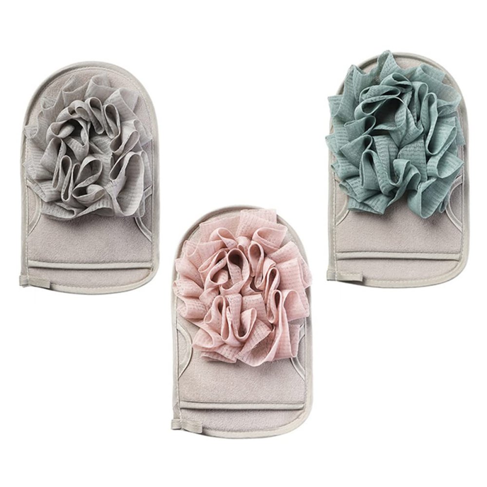 Zerodeko 3pcs Dual-Sided Exfoliating Bath Scrubber Mitts Shower Sponge Brush for Deep Cleaning Soft Easy Production for Home Use Light