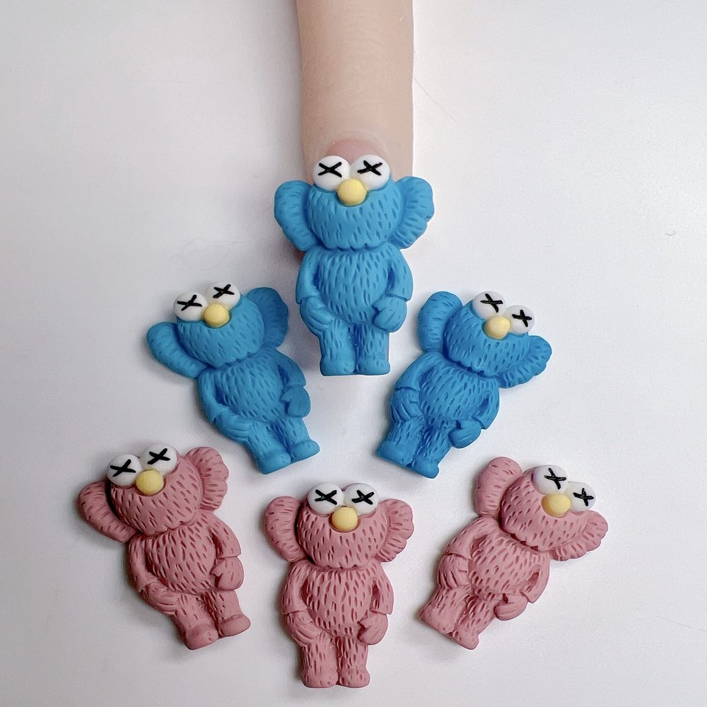 KAWS 3D Nail Charm - Blue Pink Color