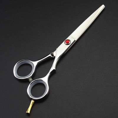 Professional Hair Cutting Shears, 5.5 Inch Professional Japan 440c Steel Red Gem Hair Scissors Cutting Barber Tools Haircut Thinning Shears Hairdresser Scissors (Color : Cutting scissor)