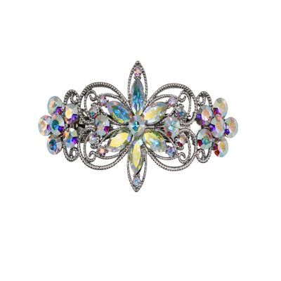Faship Gorgeous Multicolors AB Rhinestone Crystal Flora Hair Barrette Clip