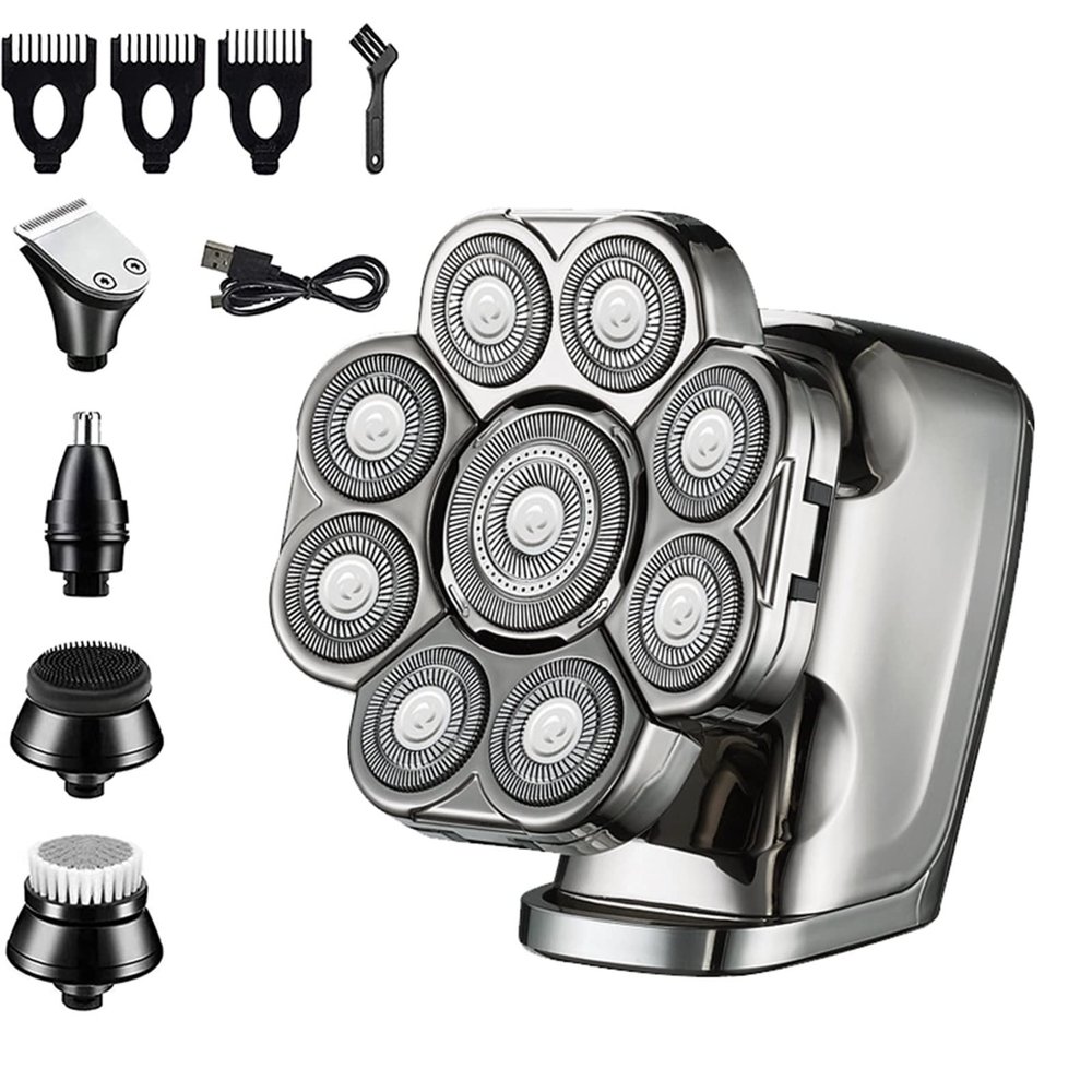 Head Shavers for Bald Men, 9D Shaver for Bald Men 6-in-1 with Nose/Body Trimmer Floating Head Electric Shaver Wet/Dry LED Display Mens Grooming Kit