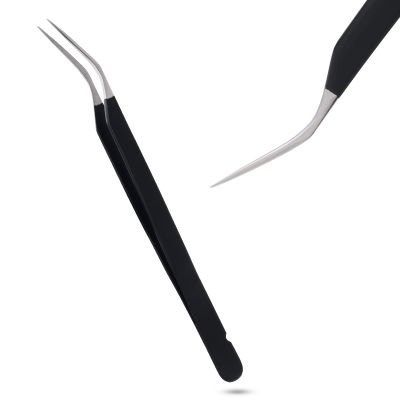 My Lash Tools New Isolation Lash Tweezers Eyelash Extensions Best for Individual Isolation & Classic Lashes Japanese Stainless Steel Lightweight Precision Lashing Twisers (Matte-Black)