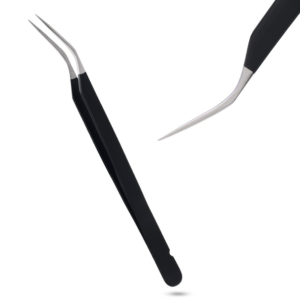 My Lash Tools New Isolation Lash Tweezers Eyelash Extensions Best for Individual Isolation & Classic Lashes Japanese Stainless Steel Lightweight Precision Lashing Twisers (Matte-Black)