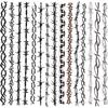 Barb Wire Temporary Tattoo,Adult Long Barbed Wire Tattoo Pamela Anderson Costume Kids Black Fake Wrist Tattoos for Halloween Costume,15-Sheet view 1