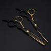 Professional Hair Cutting Shears, 6 Inch Professional Japan 440c 6cr Steel Black Gold Hair Scissors Cutting Barber Haircut Thinning Shears Hairdresser Scissors (Color : Set) view 1