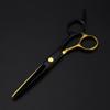 Professional Hair Cutting Shears, 6 Inch Professional Japan 440c 6cr Steel Black Gold Hair Scissors Cutting Barber Haircut Thinning Shears Hairdresser Scissors (Color : Set) view 2