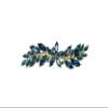 Faship Gorgeous Navy Blue Rhinestone Crystal Small Floral Hair Barrette Clip view 1
