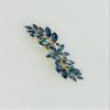 Faship Gorgeous Navy Blue Rhinestone Crystal Small Floral Hair Barrette Clip view 3