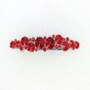 Faship Red Premium Rhinestone Crystal Floral Small Hair Barrette Clip view 2