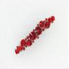 Faship Red Premium Rhinestone Crystal Floral Small Hair Barrette Clip view 3