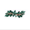 Faship Gorgeous Green Rhinestone Crystal Small Floral Hair Barrette Clip view 1