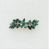 Faship Gorgeous Green Rhinestone Crystal Small Floral Hair Barrette Clip view 2
