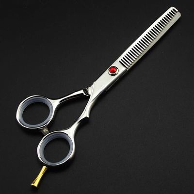 Professional Hair Cutting Shears, 5.5 Inch Professional Japan 440c Steel Red Gem Hair Scissors Cutting Barber Tools Haircut Thinning Shears Hairdresser Scissors (Color : Thinning scissor)