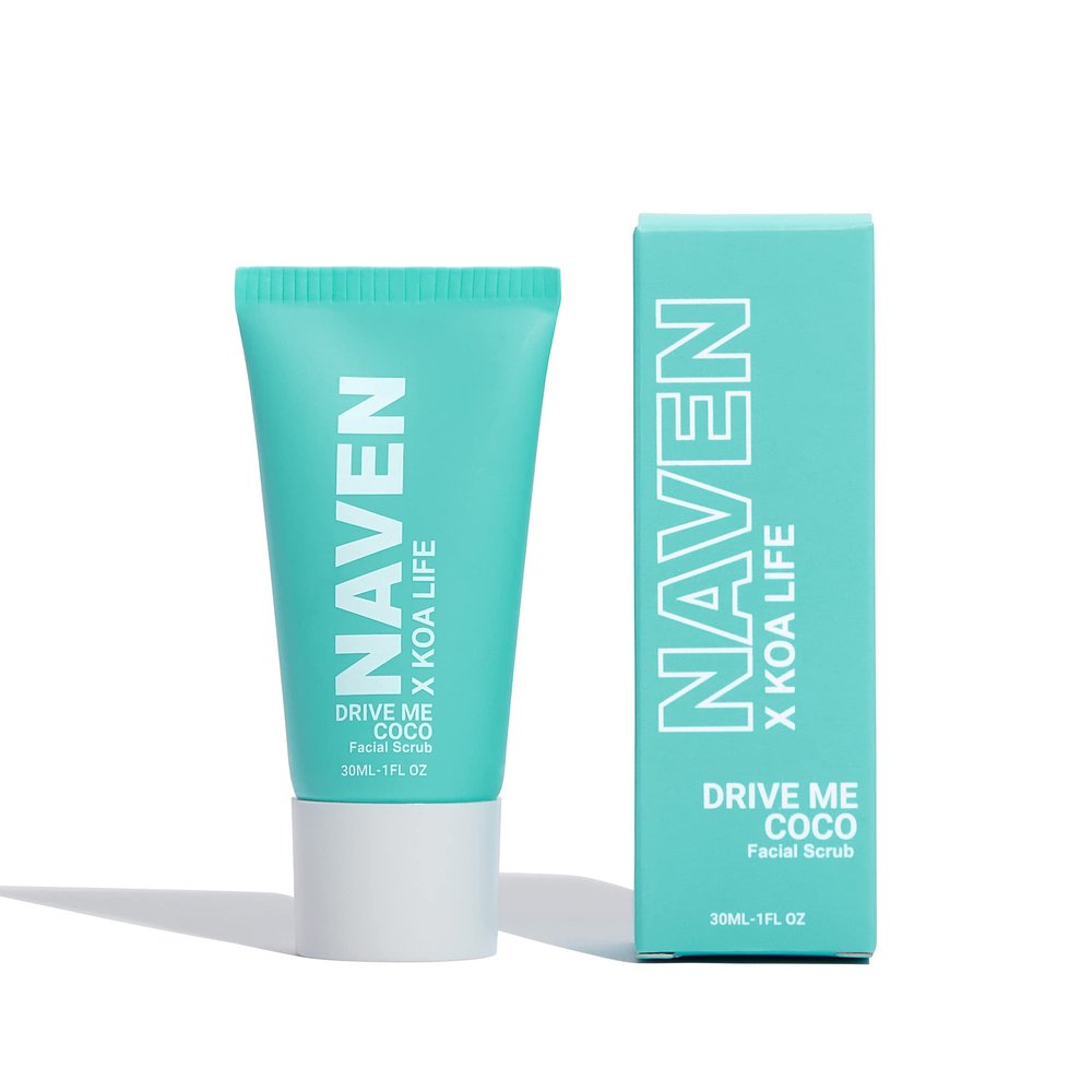 Naven X Koa Life Drive Me CoCo - Exfoliating Face Scrub, Gentle Facial Exfoliator, Reduce Blemishes, Vegan, All Natural Ingredients, Sensitive Skin