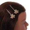2 Bridal/Prom Clear Crystal Flower Hair Grips/Slides In Gold Tone - 65mm Across view 3