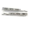 2 Rhodium Plated Clear Glass Stone Bar Hair Grips/Slides - 55mm view 3