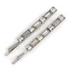 2 Rhodium Plated Clear Glass Stone Bar Hair Grips/Slides - 55mm view 4